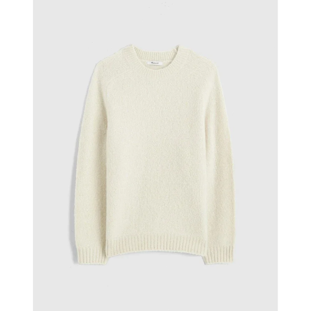 Madewell Sweater Mens Medium Cream Crewneck Wool Yak Alpaca Blend Soft NY129 NWT